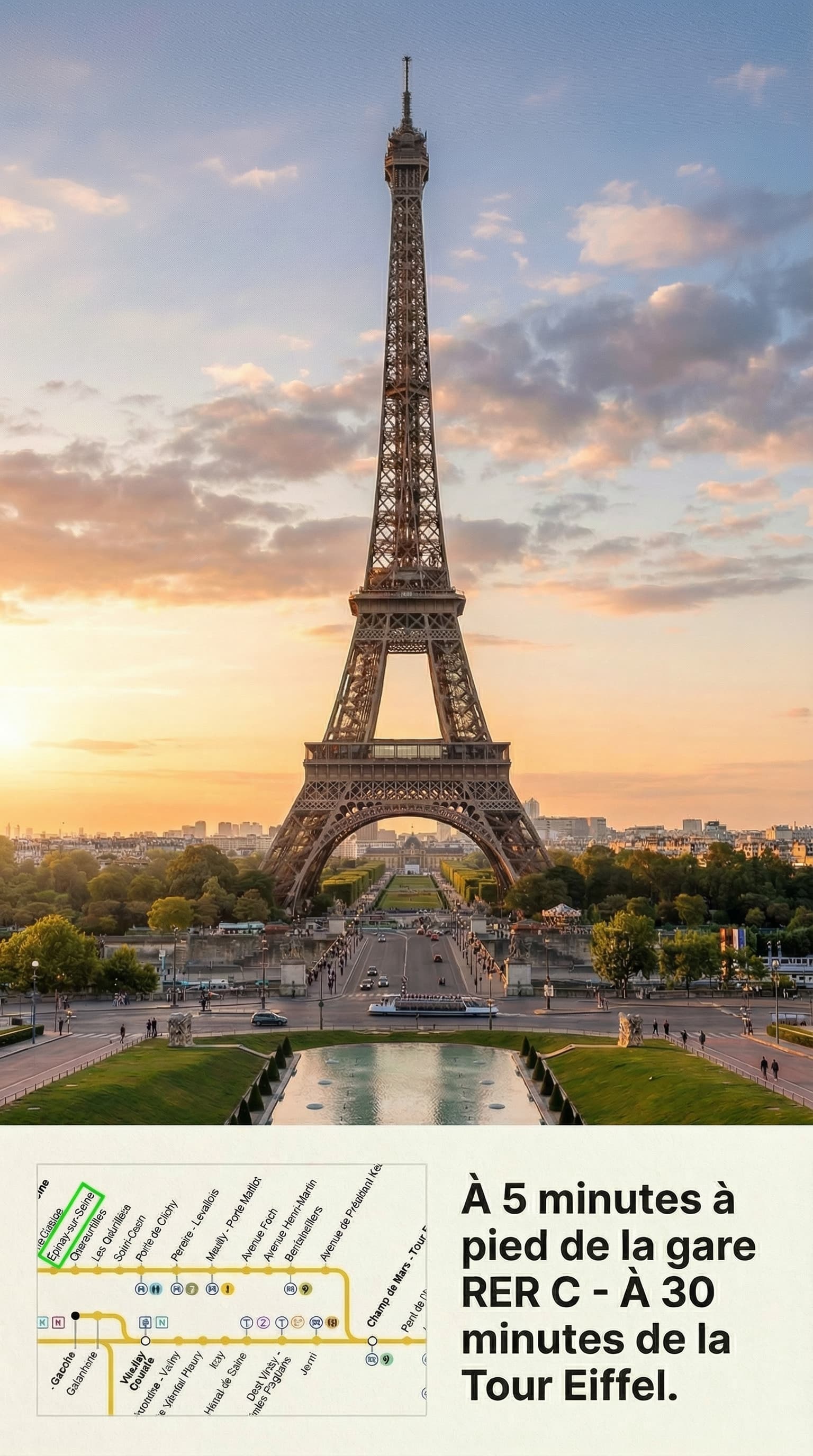 Tour Eiffel à 30 min